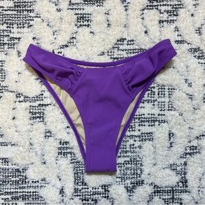 Berlook Purple High Cut Ribbed Bikini Bottom Sz S NWT